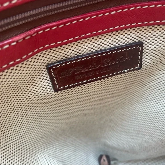 Genuine Vintage Dooney & Bourke Red Leather Pebbled Classic Zip Backpack - Picture 6 of 9